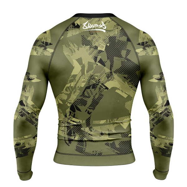 8 Weapons Longsleeve Rash Guard 8 Weapons Rashguard LS Hit 2.0 Olive-Black