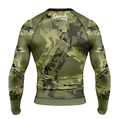 8 Weapons Longsleeve Rash Guard 8 Weapons Rashguard LS Hit 2.0 Olive-Black
