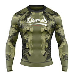 8 Weapons Longsleeve Rash Guard 8 Weapons Rashguard LS Hit 2.0 Olive-Black