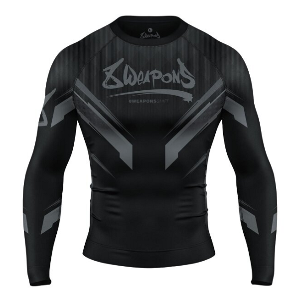 8 Weapons Longsleeve Rash Guard 8 Weapons Rashguard LS Shift Black-Black