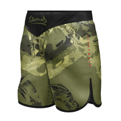 8 Weapons MMA Shorts 8 Weapons Fight Shorts Hit 2.0 Olive-Black