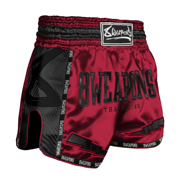 8 Weapons Muay Thai Shorts 8 Weapons Shorts Carbon Red Dawn Red