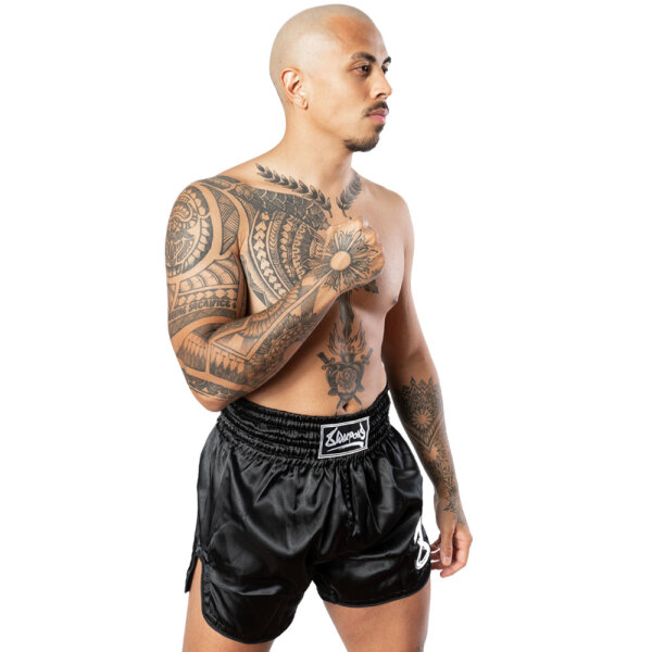 8 Weapons Muay Thai Shorts 8 Weapons Strike Shorts Black-White