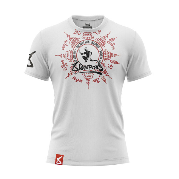 8 Weapons Muay Thai T Shirts 8 Weapons T-Shirt Eight Ways Yant White