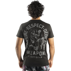 8 Weapons Muay Thai T Shirts 8 Weapons T-Shirt Tombstone Black