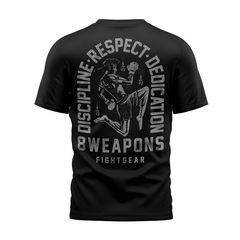 8 Weapons Muay Thai T Shirts 8 Weapons T-Shirt Tombstone Black