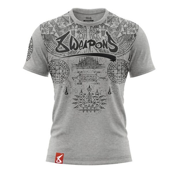 8 Weapons Muay Thai T Shirts 8 Weapons T-Shirt Yantra Grey