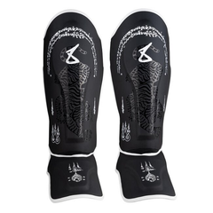 8 Weapons Shin Guards 8 Weapons Shin Guards Sak Yant Big Tiger Black-Black