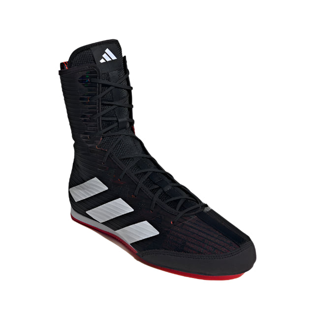 Adidas Box Hog 4 Boxing Boots - Black/White/Ruby