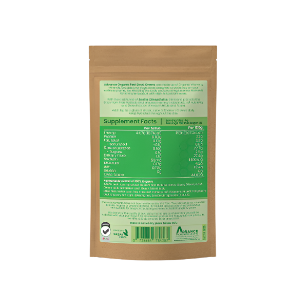 Advance Nutrition Supplements Advance Organic Feel Good Greens + Clinoptilolite Zeolite