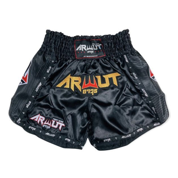Arwut Fight Gear Muay Thai Shorts Arwut Retro Muay Thai Shorts Camo Edition Black