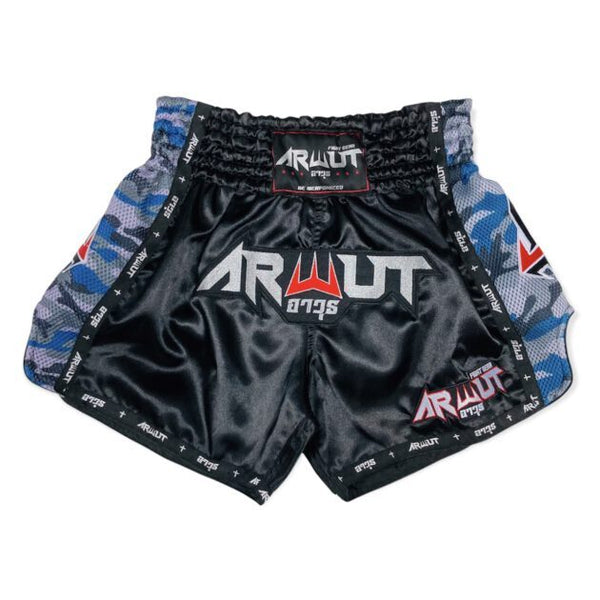 Arwut Fight Gear Muay Thai Shorts Arwut Retro Muay Thai Shorts Camo Edition Black/Blue