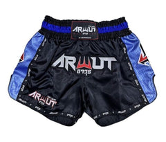 Arwut Fight Gear Muay Thai Shorts Arwut Retro Muay Thai Shorts Carbon Edition Black/Blue