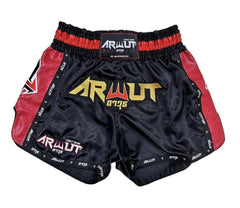 Arwut Fight Gear Muay Thai Shorts Arwut Retro Muay Thai Shorts Carbon Edition Black/Red