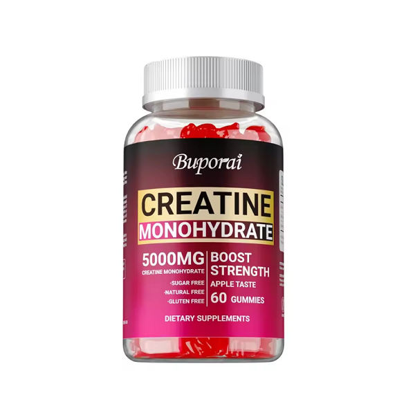 Buporai Supplements 1 Bottle Buporai Monohydrate Creatine Gummies Apple 60