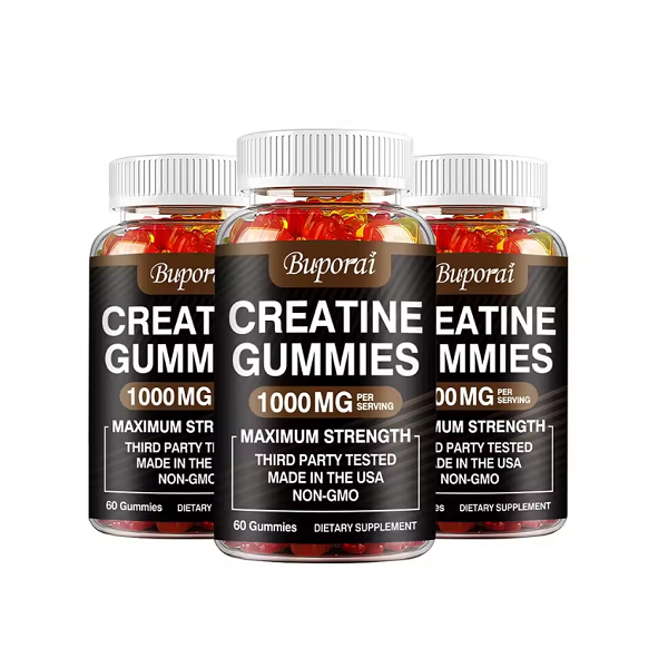 Buporai Supplements 3 Bottles Buporai Monohydrate Creatine Gummies Fruity 60