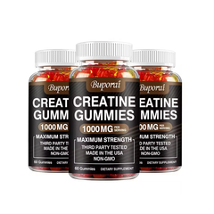 Buporai Supplements 3 Bottles Buporai Monohydrate Creatine Gummies Fruity 60