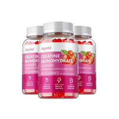 Buporai Supplements 3 Bottles Buporai Monohydrate Creatine Gummies Strawberry 60