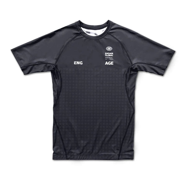 Engage Short Sleeve Rashguards Engage Grid Tech Black Short Sleeve Rash Guard