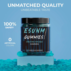 Esunm Supplements Supplements Esunm Supplements Creatine Sugar Free Gummies Blue Raspberry 150