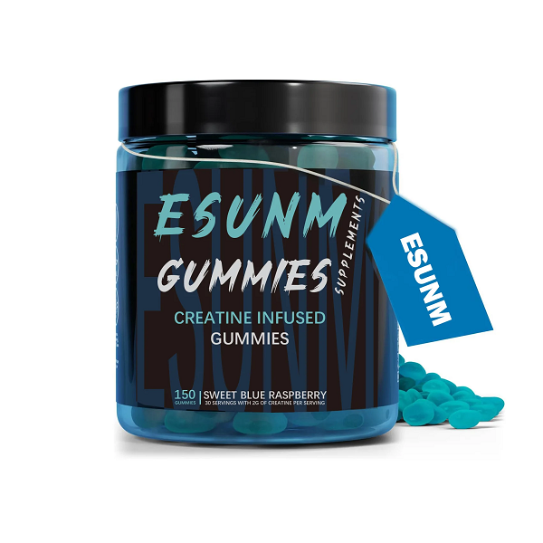 Esunm Supplements Supplements Esunm Supplements Creatine Sugar Free Gummies Blue Raspberry 150