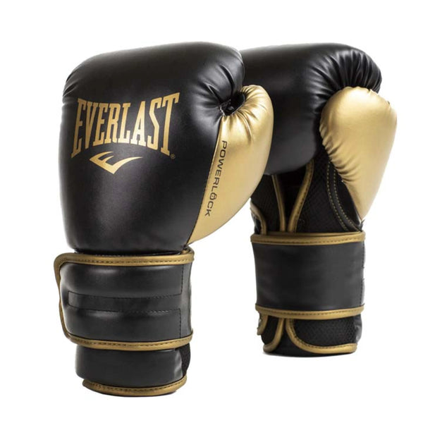 Everlast Boxing Gloves Everlast Powerlock2 Training Boxing Gloves - Black/Gold