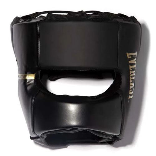 Everlast Head Guards Black/Gold / S/M Everlast Elite2 Facesaver Boxing Headgear