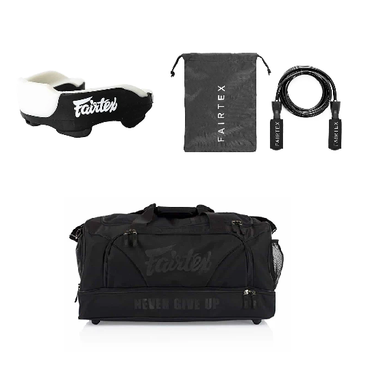 Fairtex Combo Fairtex Equipment Bag + Gel Mouthguard MG3 + Ball Bearing Skipping Rope Combo