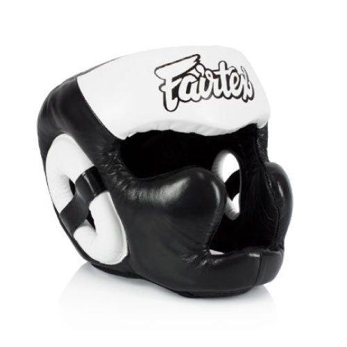 Fairtex Head Guards S / Black/White Fairtex HG13 Black Diagonal Vision Headguard