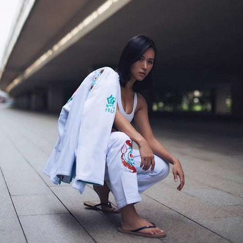Fluory BJJ BJJ Female Fluory Grappling Kio Fish BJJ Gi White