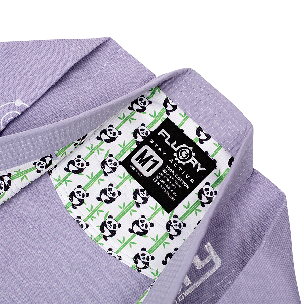 Fluory BJJ BJJ Kids Fluory Grappling Panda Kids BJJ Gi Light Purple