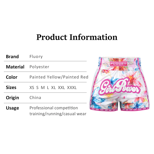 Fluory Muay Thai Muay Thai Shorts Fluory Girl Power Floral Muay Thai Shorts Green