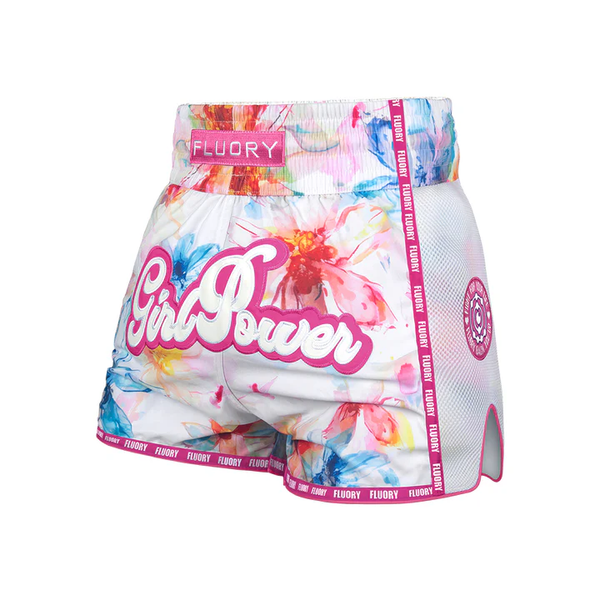 Fluory Muay Thai Muay Thai Shorts Fluory Girl Power Floral Muay Thai Shorts Pink