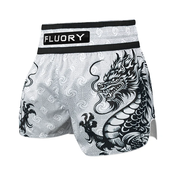Fluory Muay Thai Muay Thai Shorts Fluory Pearl Dragon Muay Thai Shorts Black