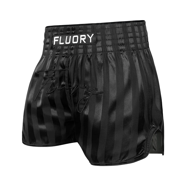 Fluory Muay Thai Muay Thai Shorts Fluory Pin Stripe Muay Thai Shorts Black