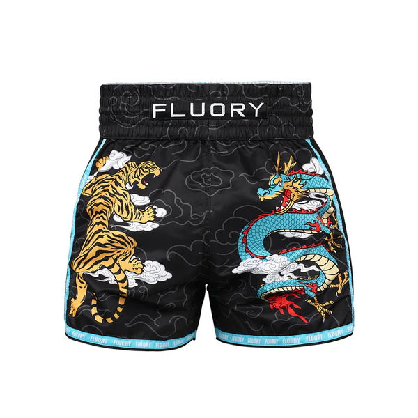 Fluory Muay Thai Muay Thai Shorts Fluory Tiger Muay Thai Shorts Black