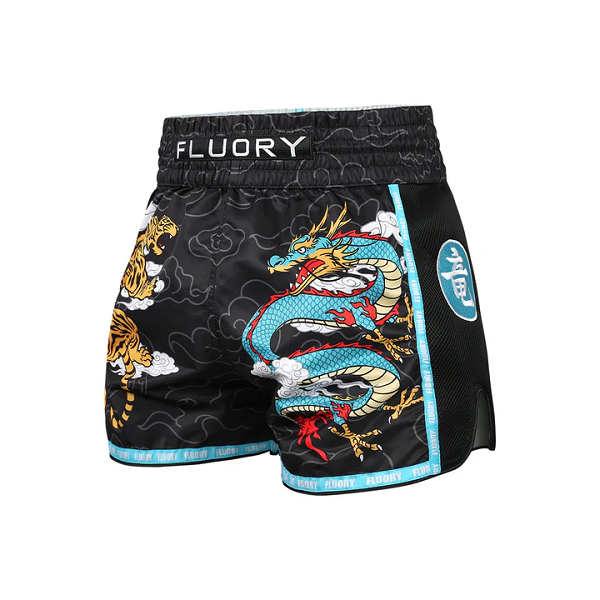 Fluory Muay Thai Muay Thai Shorts Fluory Tiger Muay Thai Shorts Black