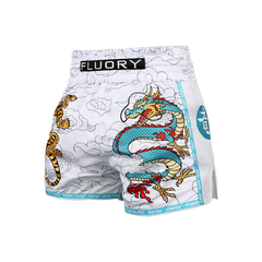 Fluory Muay Thai Muay Thai Shorts Fluory Tiger Muay Thai Shorts White