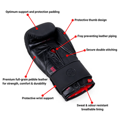 Guarded Combat Boxing Gloves Guarded Combat Beretta Pro Series 2.0 Matte Black-Black