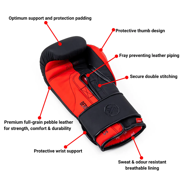 Guarded Combat Boxing Gloves Guarded Combat Beretta Pro Series 2.0 Matte Black-Red