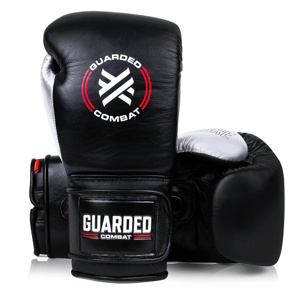 Guarded Combat Boxing Gloves Guarded Combat Calibre Pro Boxing Gloves Strap Black-Chrome