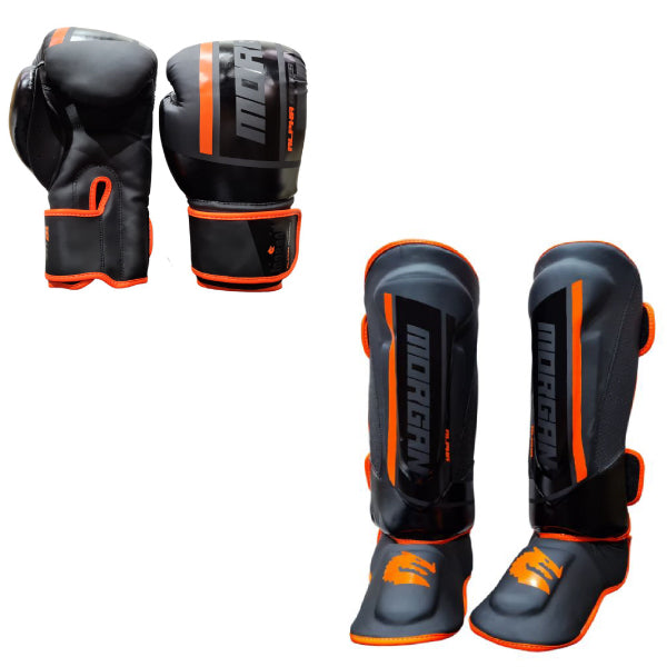 Morgan Morgan Alpha Shinguards + Boxing Gloves Combo