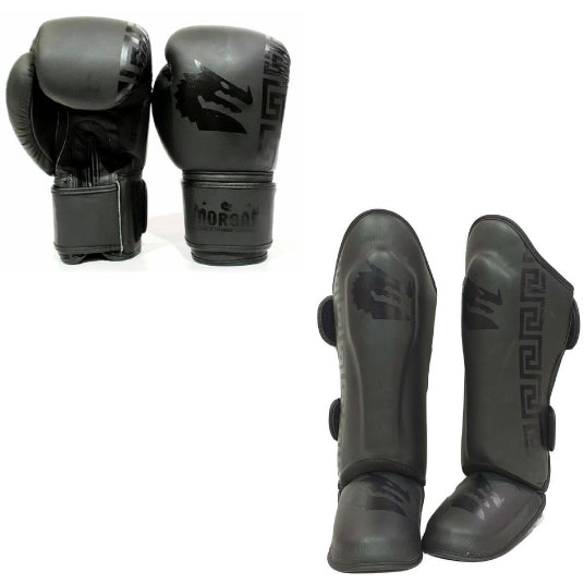Morgan Morgan B2 Bomber 16oz Boxing Gloves + Shinguards Combo