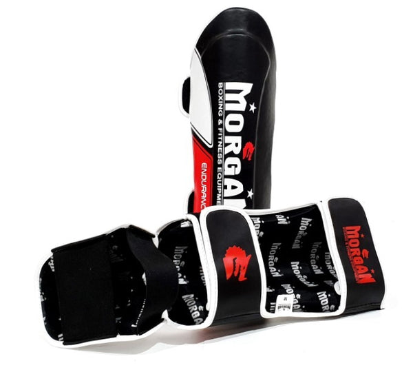 Morgan Morgan V2 Endurance Pro Shinguards + 16oz Boxing Gloves Combo
