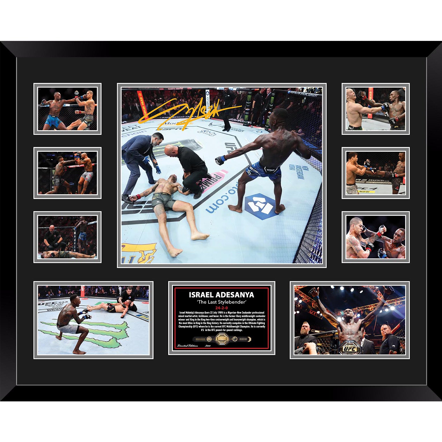 Not specified Memorabilia Israel Adesanya Stylebender KO Signed Photo Frame Limited Edition