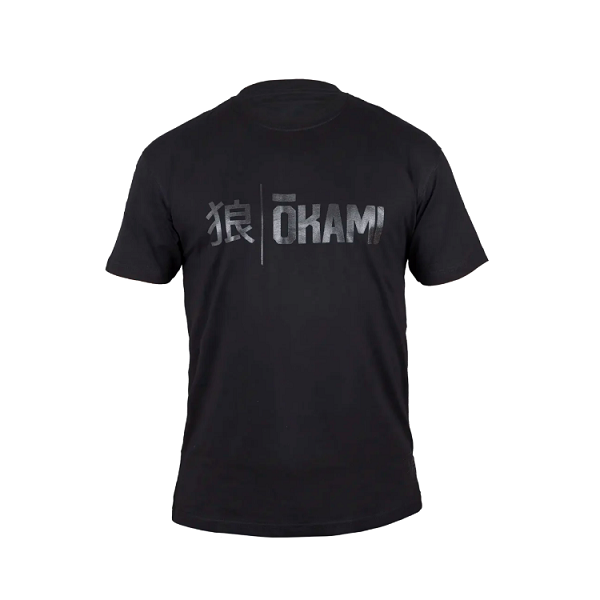 Okami Fightwear BJJ T Shirts Okami T-Shirt Kanji Black On Black