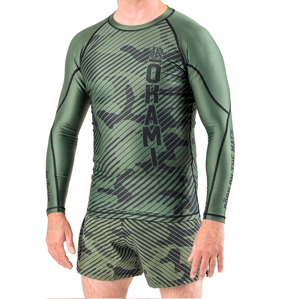 Okami Fightwear Longsleeve Rash Guard Okami Camo Longsleeve Rashguard