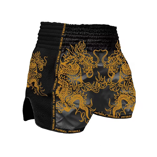 Pitbull Muay Thai Shorts Pitbull Dragons Muay Thai Shorts Black/Gold