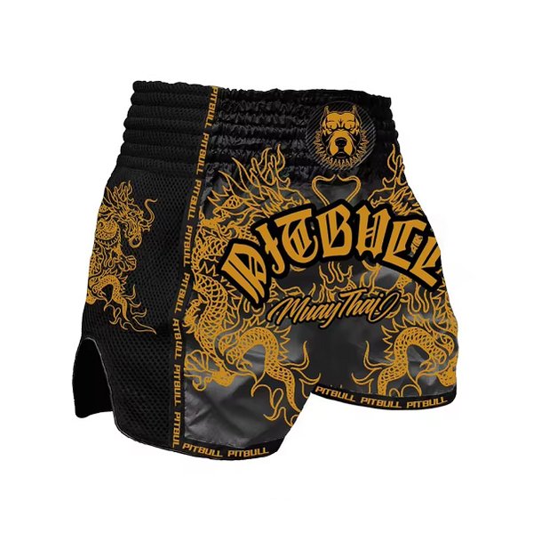 Pitbull Muay Thai Shorts Pitbull Dragons Muay Thai Shorts Black/Gold