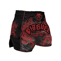 Pitbull Muay Thai Shorts Pitbull Dragons Muay Thai Shorts Black/Red